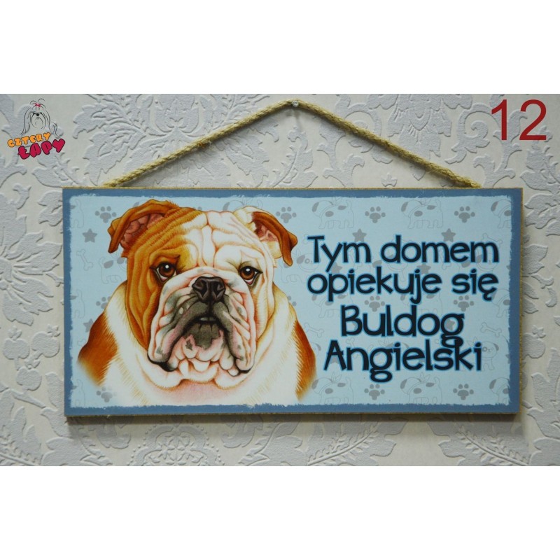 Tabliczka z rasą psa "Buldog Angielski"