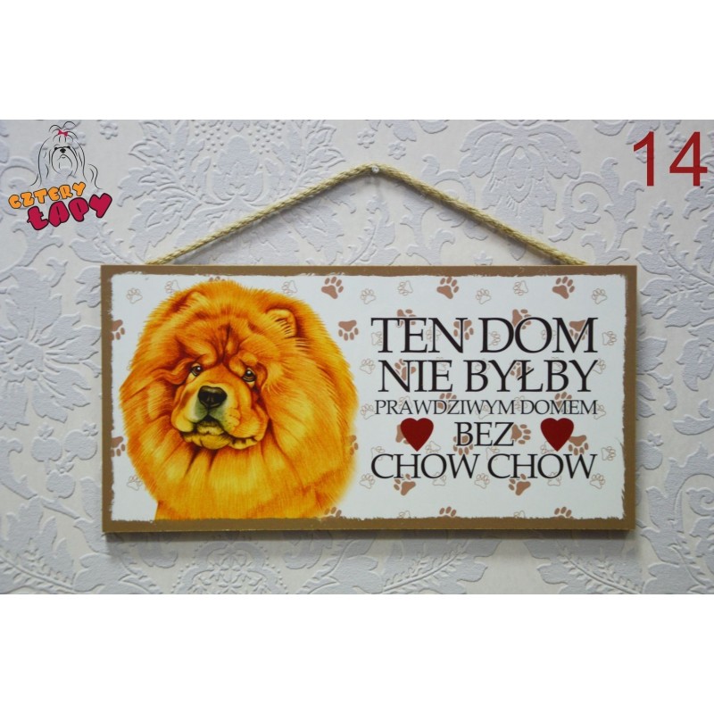 Tabliczka z rasą psa "Chow Chow"