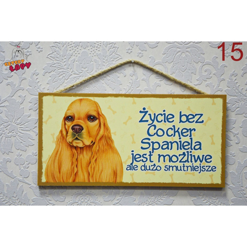 Tabliczka z rasą psa "Cocker Spaniel"