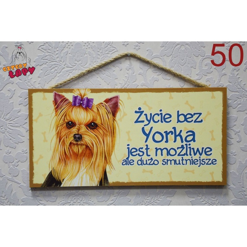 Tabliczka z rasą psa "York"