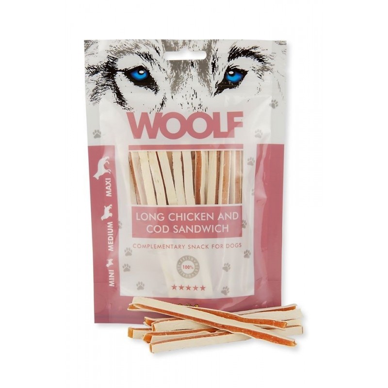 Woolf - Long Chcicken and Cod Sandwich 100g - Kurczak z dorszem