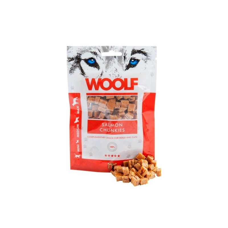 Woolf - Salmon Chunkies 100g - Kawałki łososia